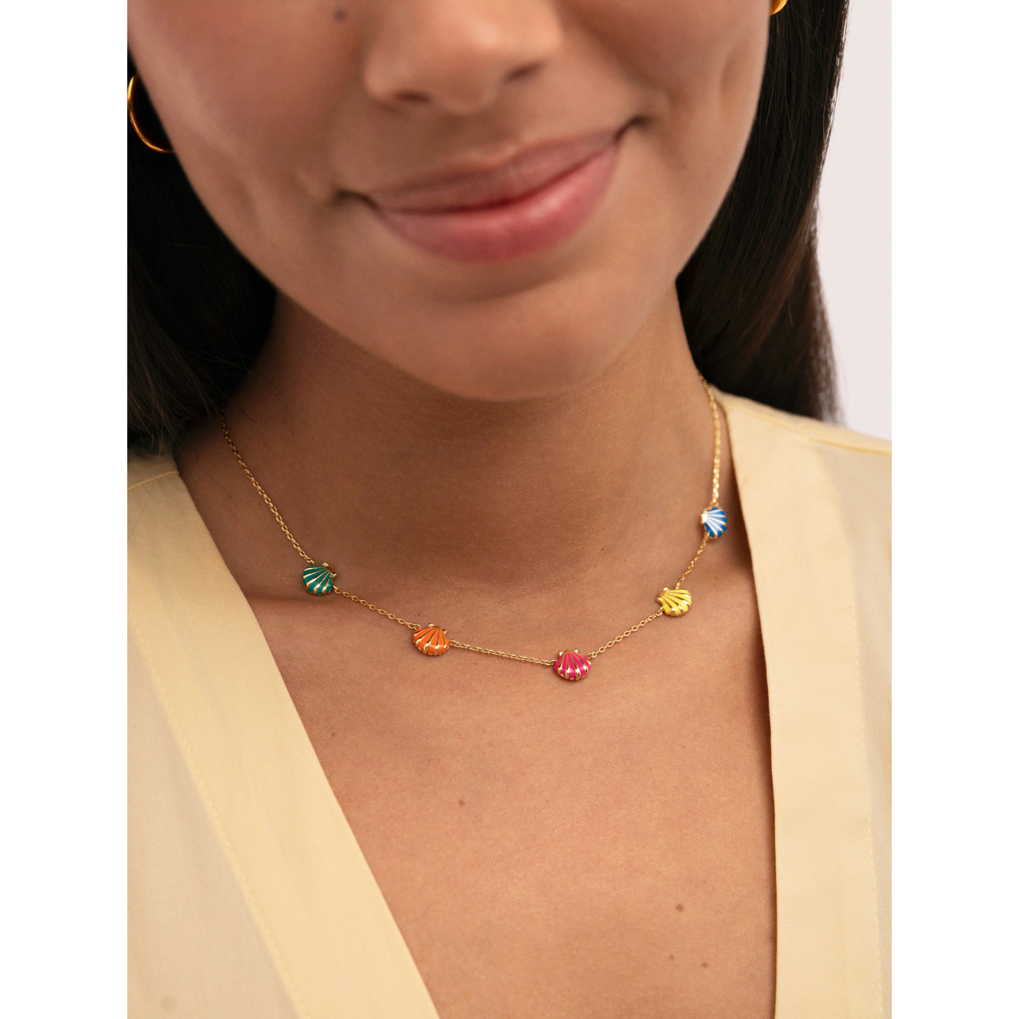 Collana Conchiglie Enamel Placcato Oro