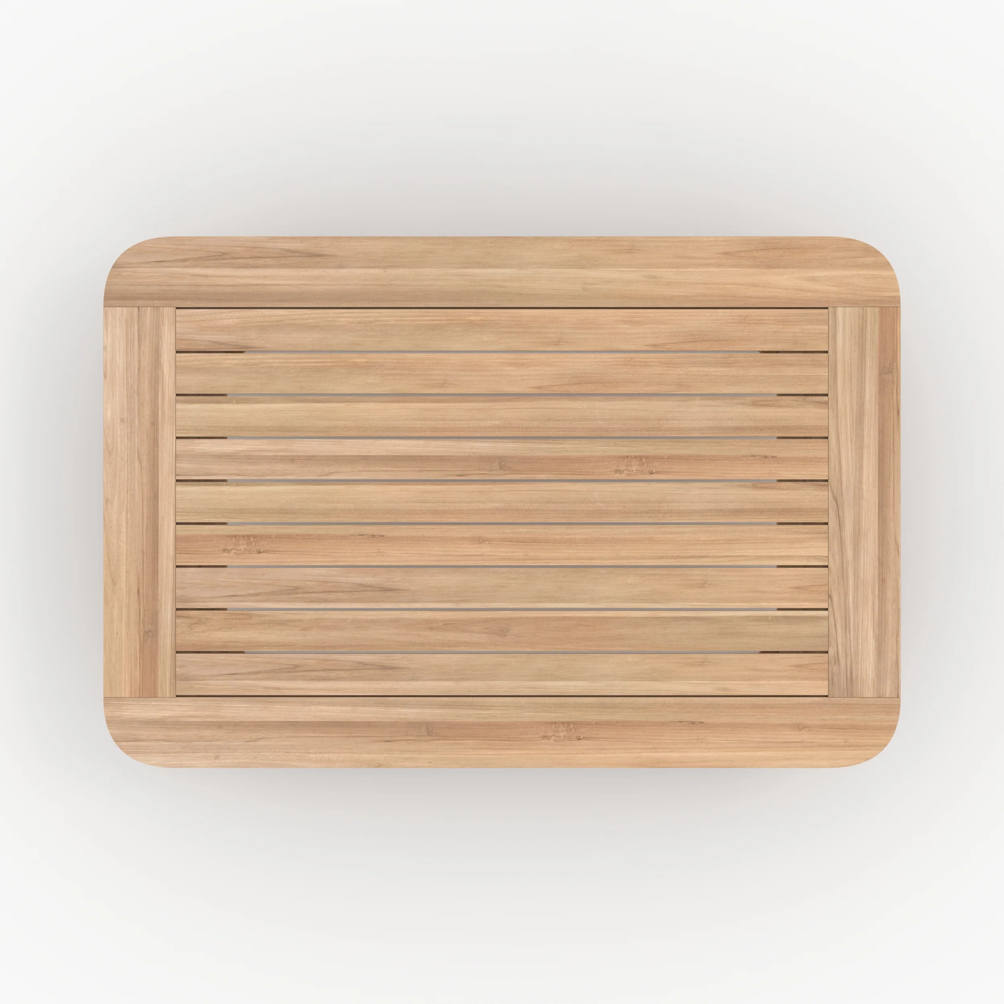 Salon de jardin 3 places en bois de teck et tissu gris - Kilda