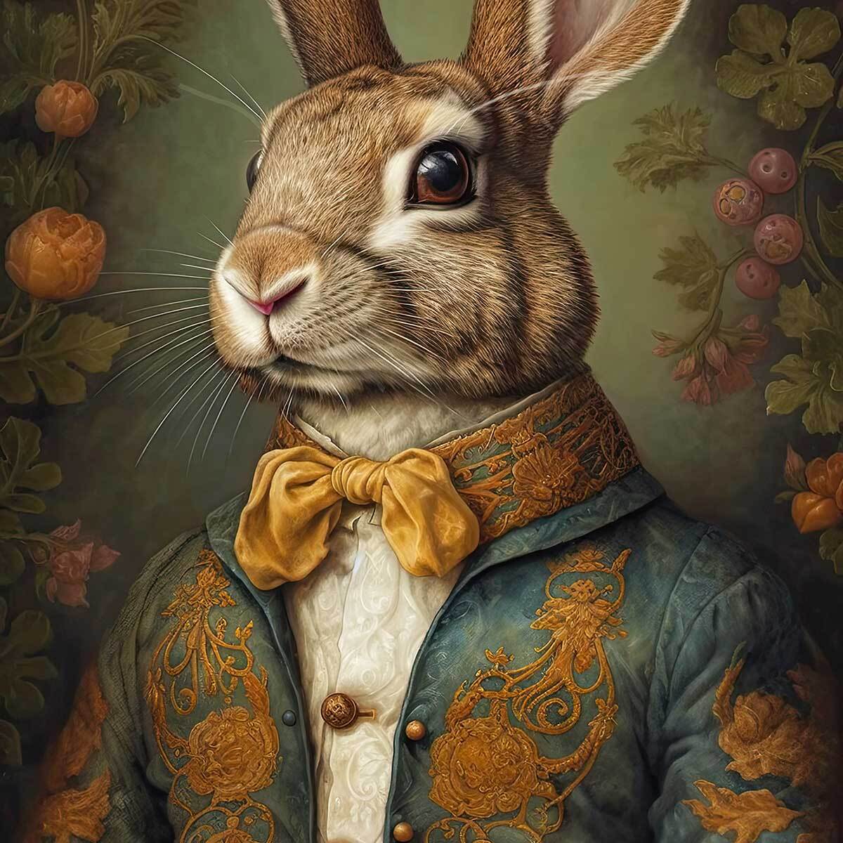 Affiche enfant mister lapin  Affiche + cadre en bois - Chêne