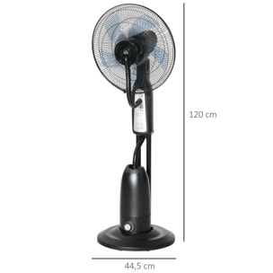 HOMCOM Ventilateur brumisateur sur roulettes - oscillant, inclinable silencieux 90 W avec télécommande - timer 3 modes 3 vitesses - gris noir