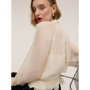 Motivi - Blusa in georgette con bustier Smart Couture - Beige