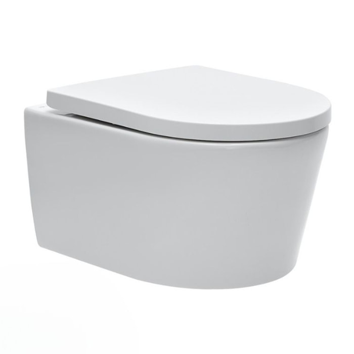 Pack WC Bati Geberit + Cuvette sans bride Swiss Aqua Technologies + Abattant SoftClose + plaque blanche (GebSATrimless-H)