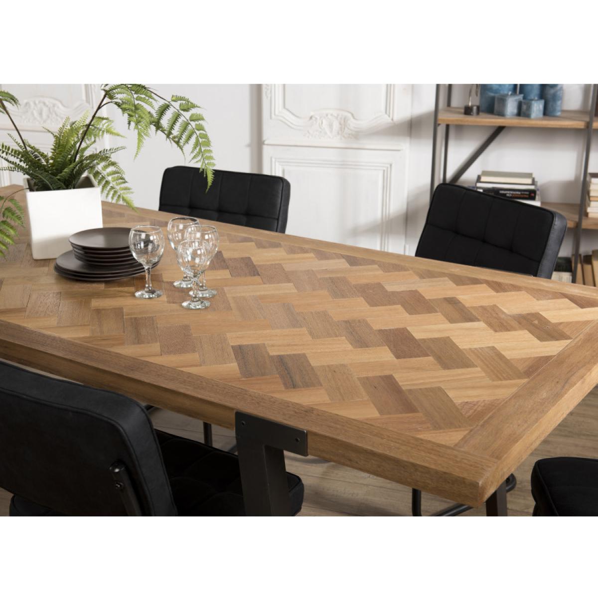 CLEMENCE - Table à manger 220x100cm bois et métal