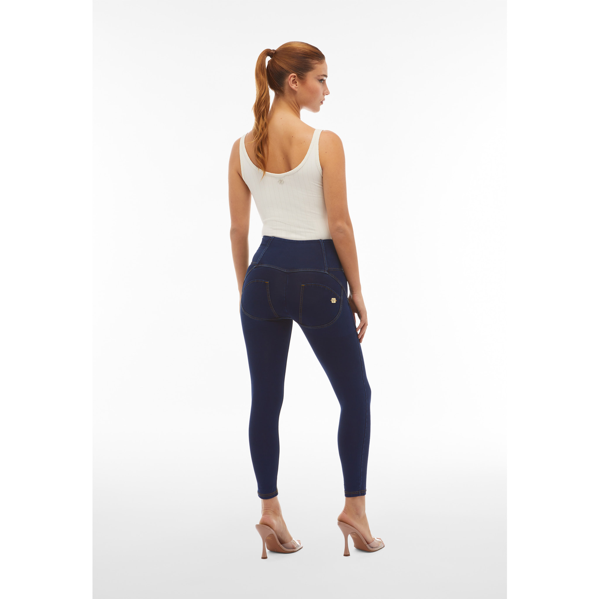 Jeggings push up WR.UP® 7/8 superskinny vita alta con bottoni