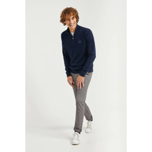 Pantaloni casual grigi in cotone elasticizzato con particolari Polo Club