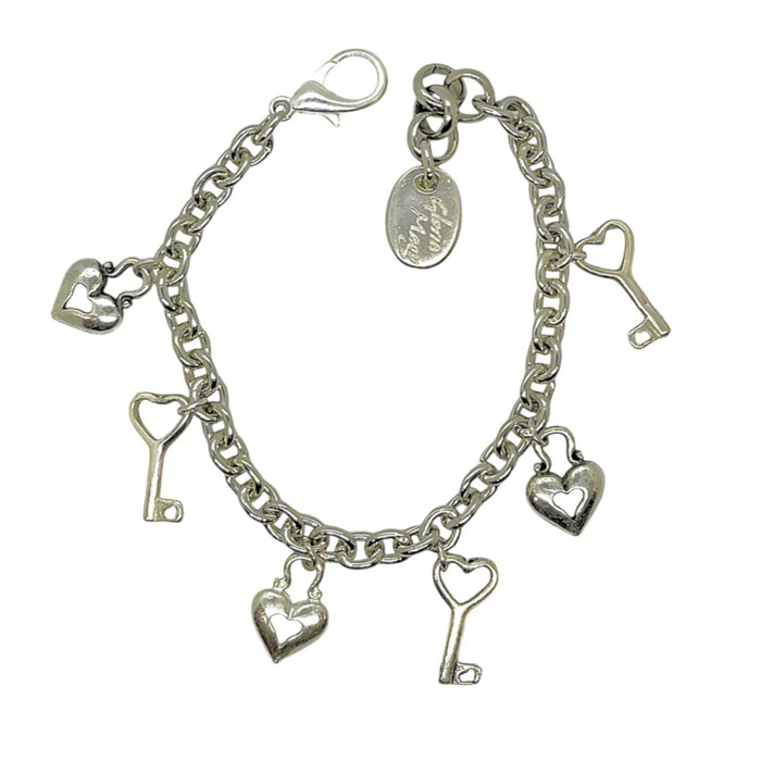 Pulsera multicharm love en plata chapado