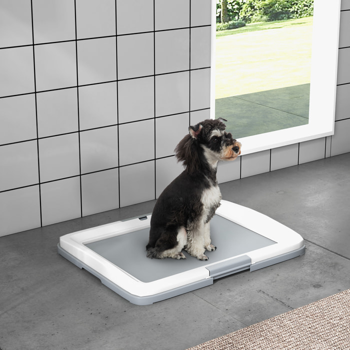 Inodoro para Perros Arenero para Perros con Bandeja para Entrenamiento de Cachorros en Exterior e Interior 63x48,5x6 cm Gris