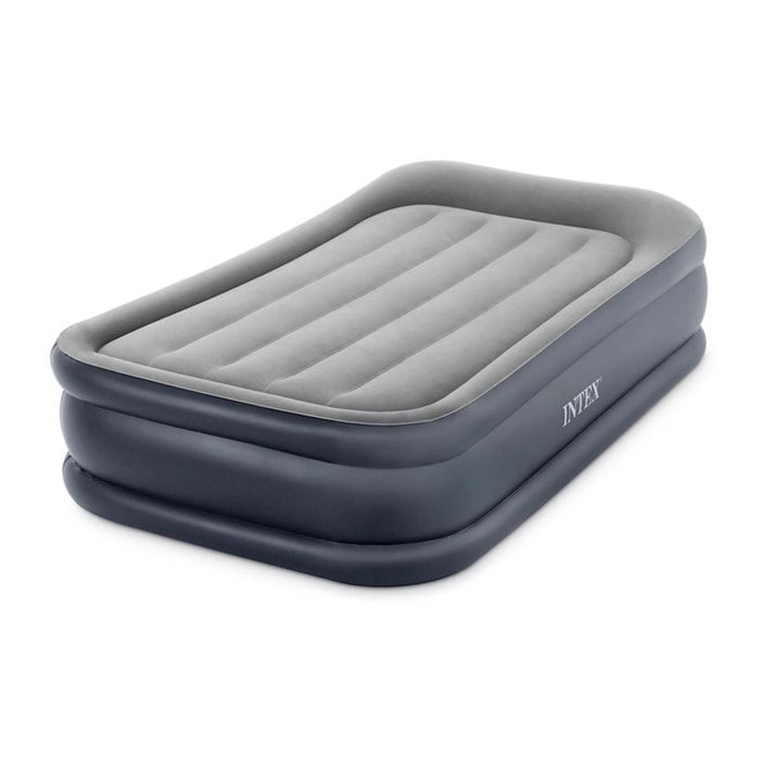 Intex Materasso Gonfiabile Dura-Beam Pillow Rest Deluxe Singolo, Bicolore, con Pompa Elettrica Incorporata, 99
