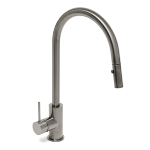 Aurum mitigeur évier à levier sur pied 44 cm avec douchette extractible 2 jets, métal brossé (SATBAUR286BGM)