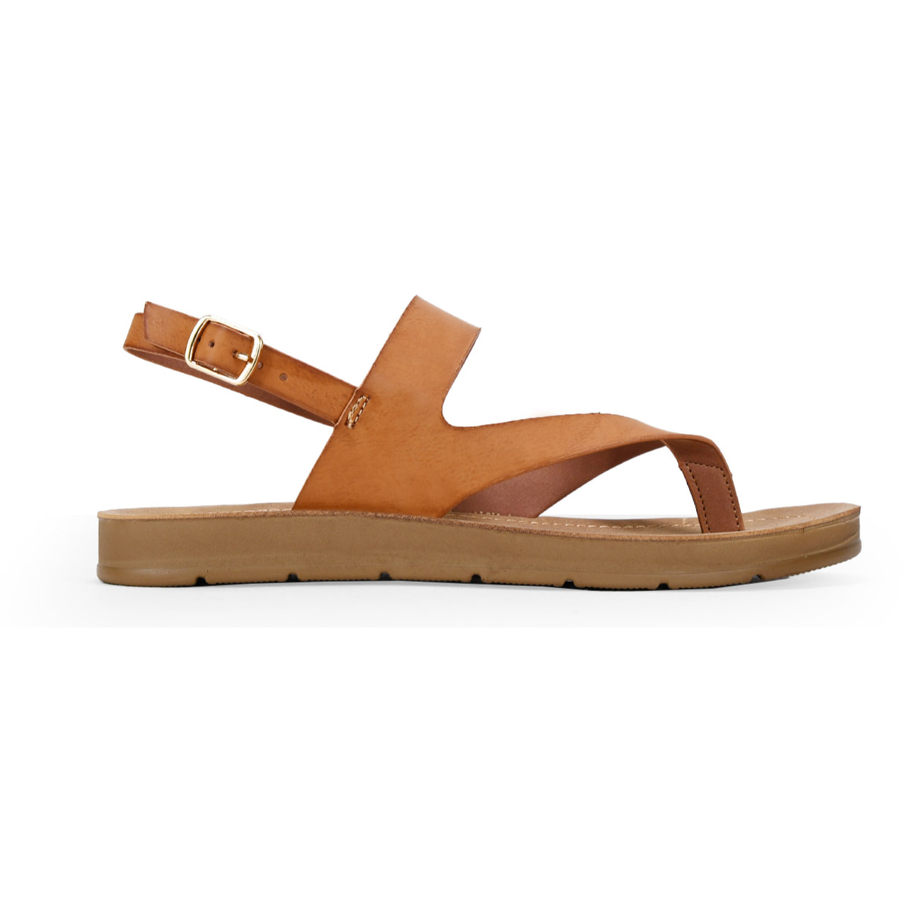 Sandalias de dedo marrones con hebilla