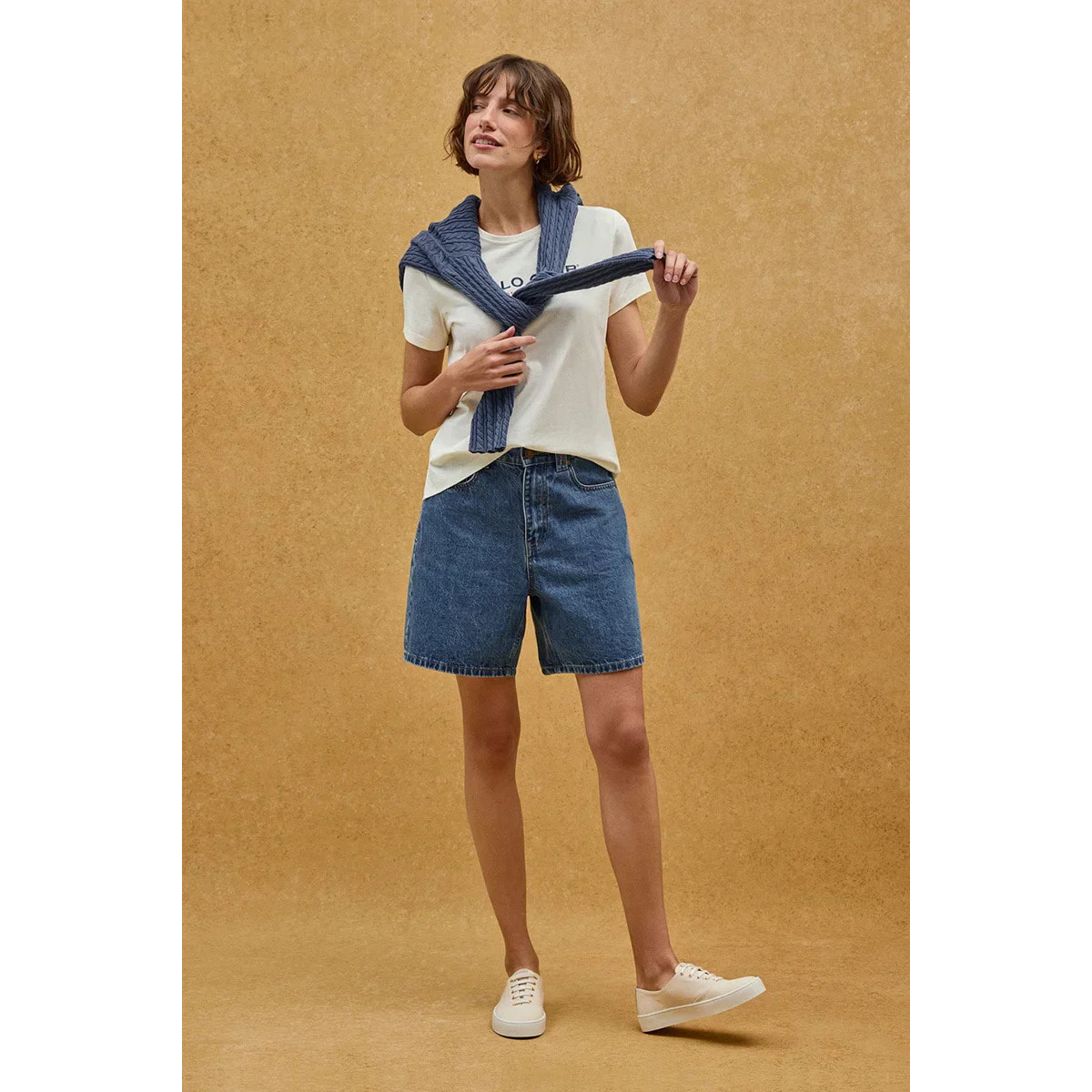 Maglietta ecrù slim fit con ricamo Established 2012 Polo Club