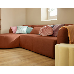 Ikare - canapé modulable d'angle gauche - 4 places - en tissu - Terracotta