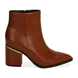 Ankle boots cognac, tacco 7,5 cm