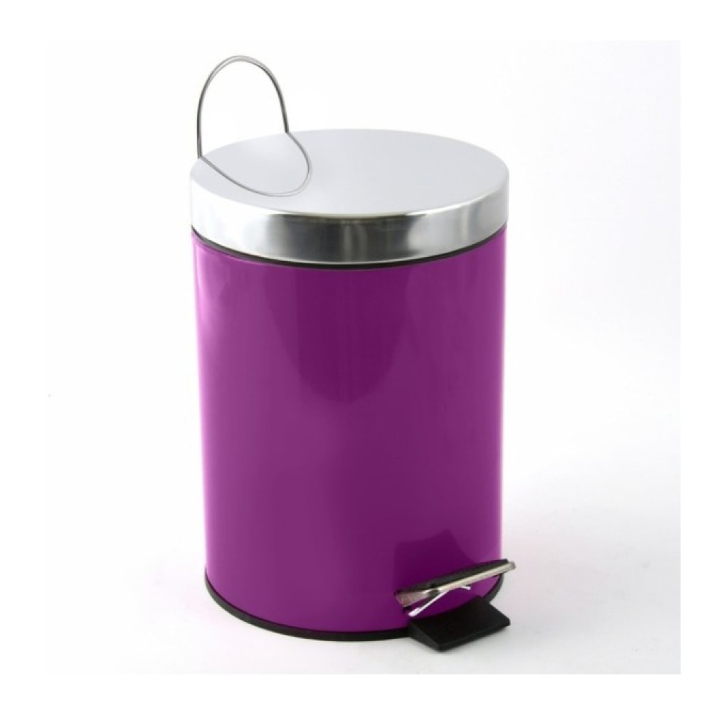 Poubelle à pédale Inox 3L Violet MSV