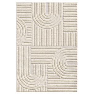 TURIN - Tapis moderne à motif géométrique en relief Creme