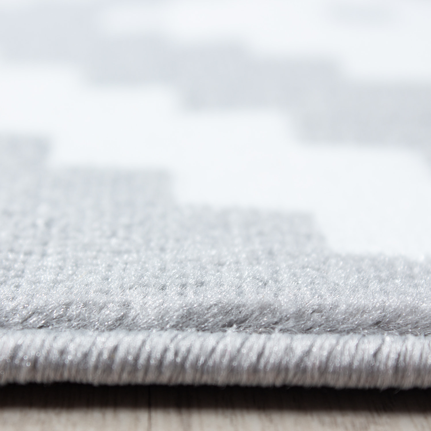 PLUS - Tapis à poils courts losange gris - PLU8005GRI
