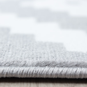 PLUS - Tapis à poils courts losange gris - PLU8005GRI