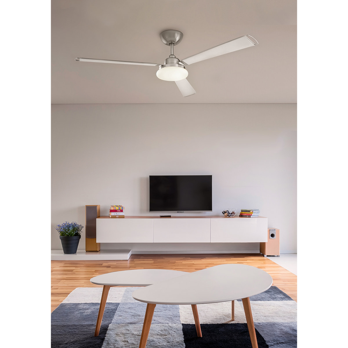 Forlight Ventilador Calima LED 15.9W 3000K Níquel satinado Blanco 551lm