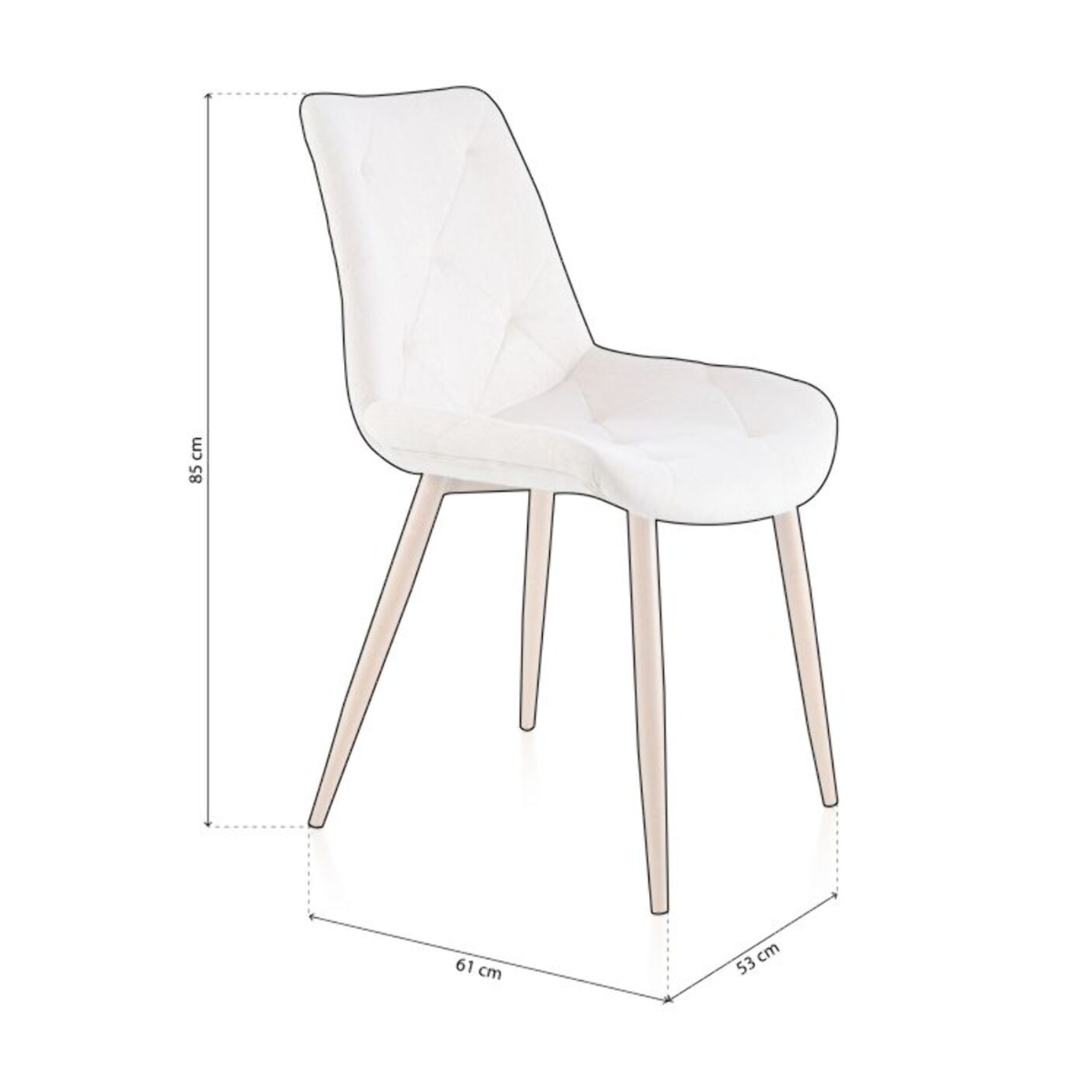 Pack 4 sillas de comedor Marlene Tejido - Beige