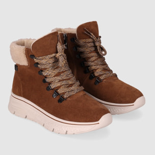 Botines de Serraje - Cuero - Tacón: Bajo