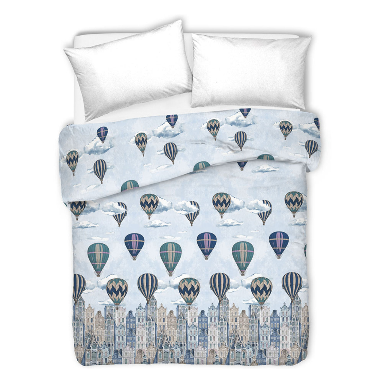 Copriletto di cotone volare blu