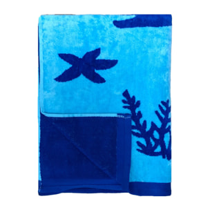 Serviette de plage éponge velours Jacquard - Malari - 90x170cm - 400g/m²