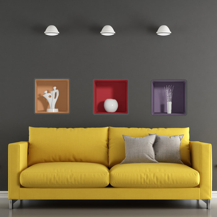 Stickers muraux 3D | Sticker Mural Autocollant effet 3D decoration intérieur design - Stickers adhésifs 3D Chambre Salon Trompe l'oeil