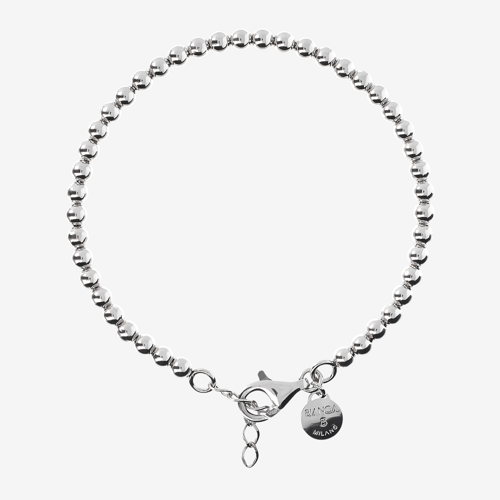 Bracciale con Sfere Piccole in Argento 925 placcato Platino