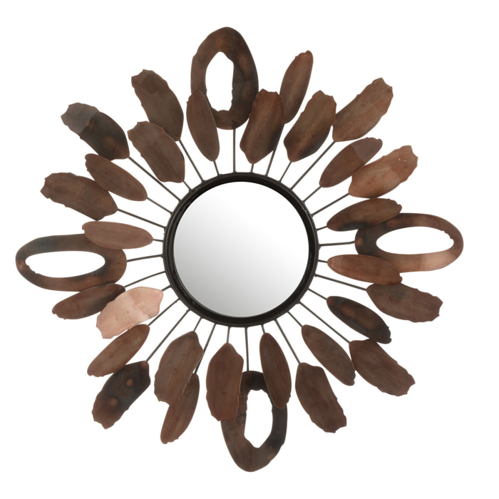 J-Line miroir Morceaux Ovales - métal - marron - Ø 61 cm