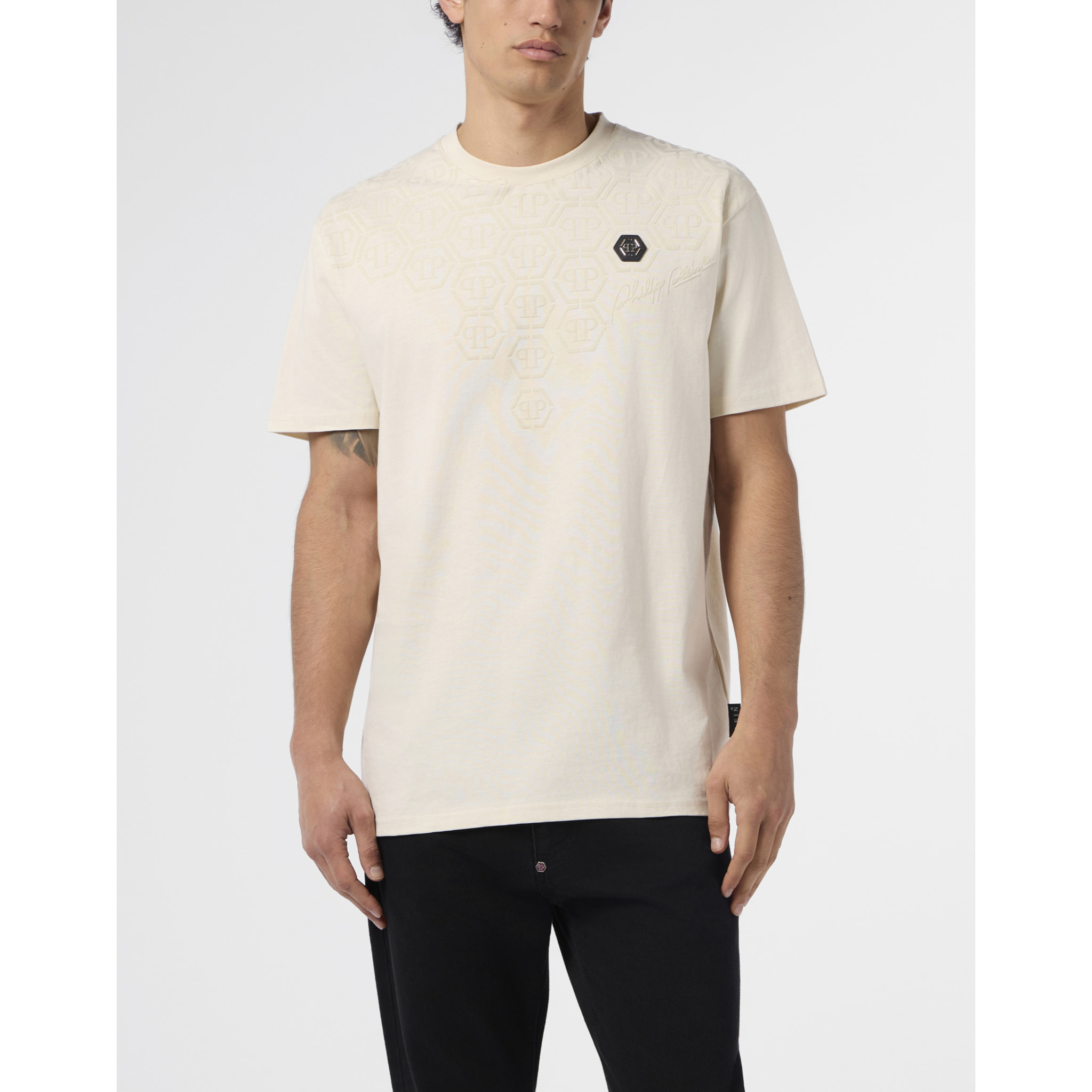 PHILIPP PLEIN Round Neck T-Shirt Degrade Monogram Monogram