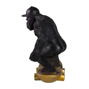 Figura Kingkong Skate Resina Negra 21x15x21 Cm