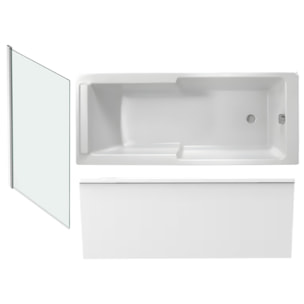 Baignoire bain douche JACOB DELAFON Struktura + pare bain + tablier + étagère