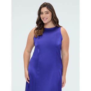Fiorella Rubino - Vestito lungo smanicato in raso di viscosa - Viola