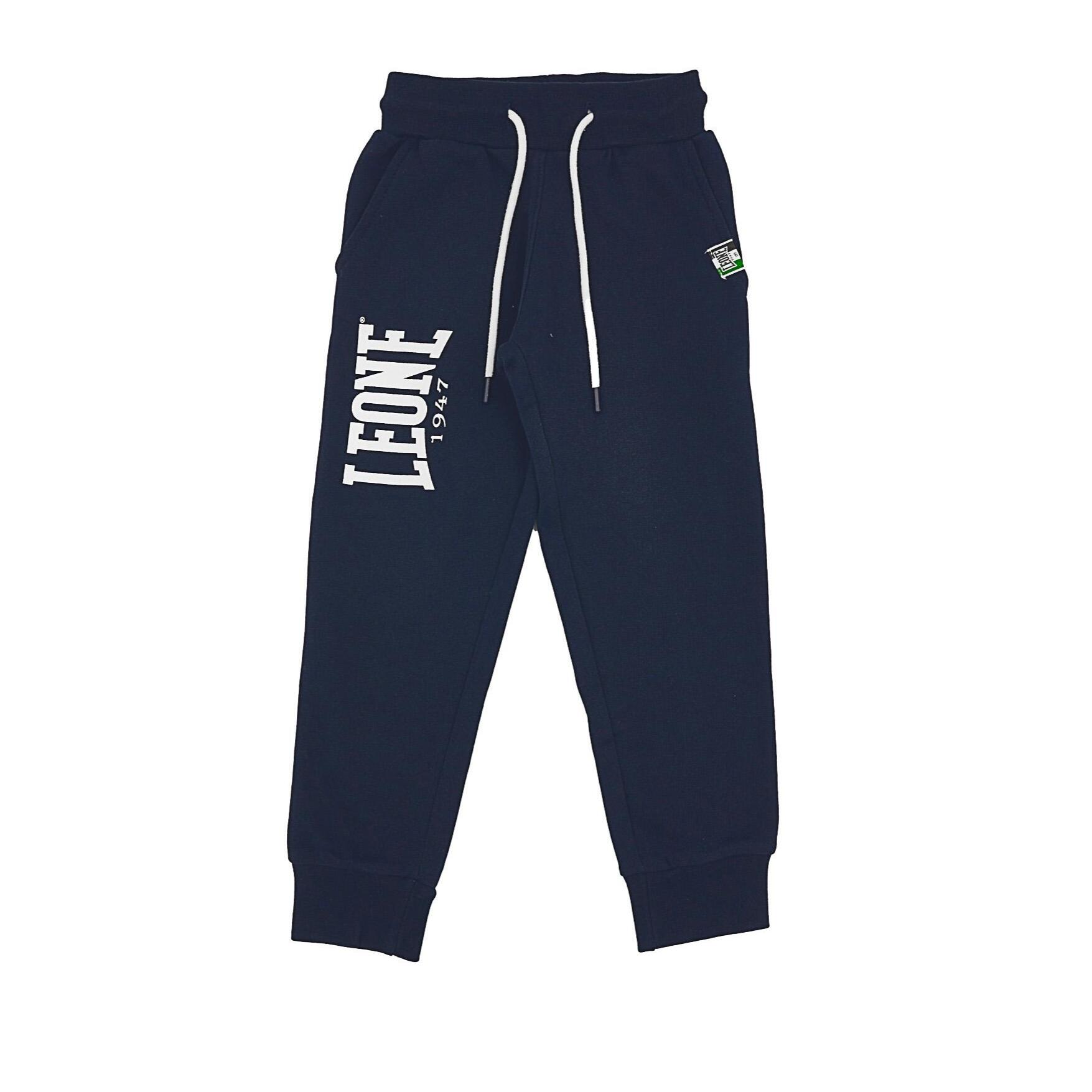 Pantalón de chándal básico con estampado de león para niño con logo grande.