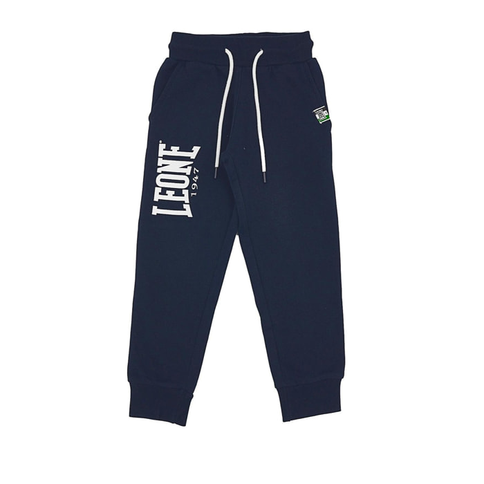 Pantalón de chándal básico con estampado de león para niño con logo grande.