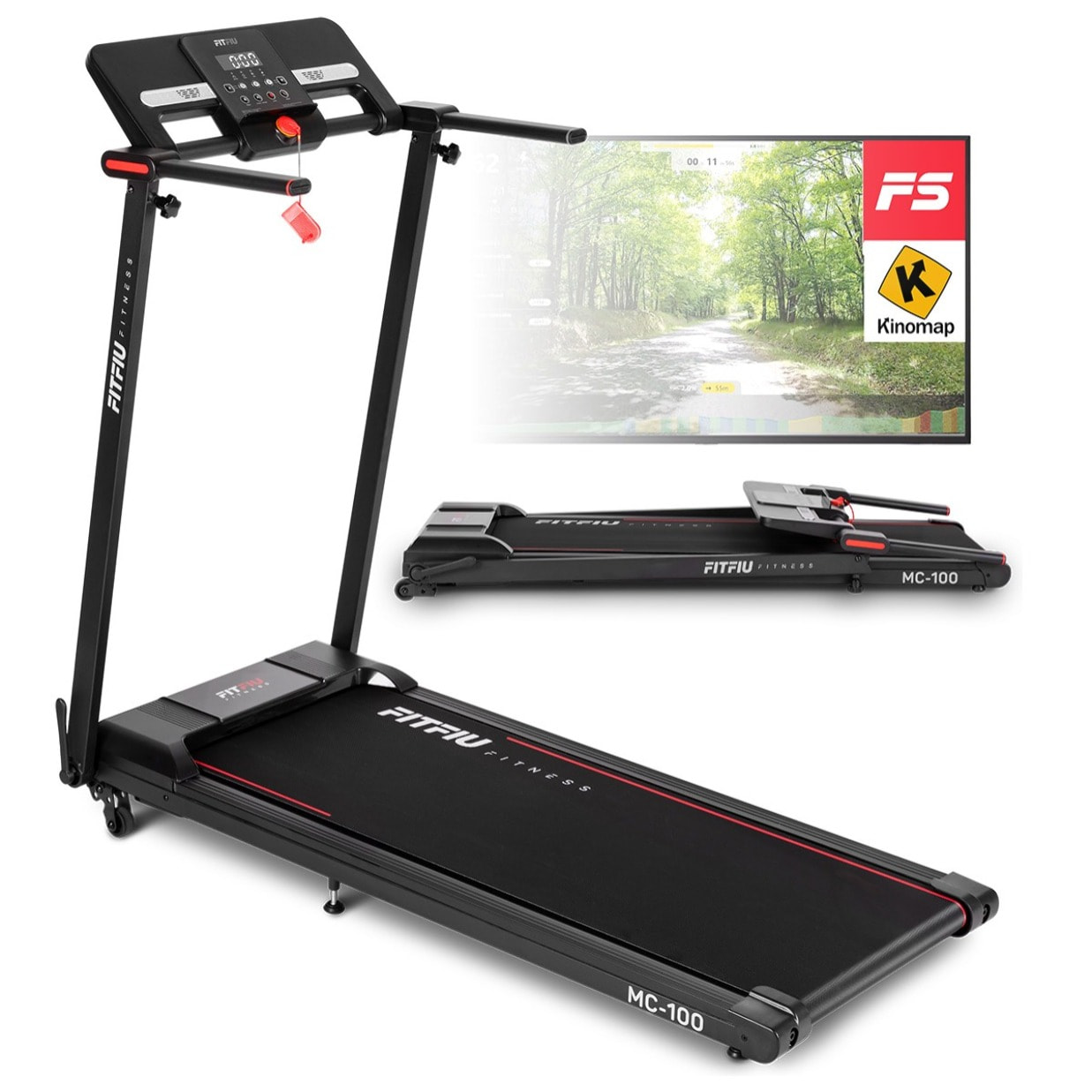 Cinta de correr plegable FITFIU 1500W 12km/h pantalla LCD y conectividad app