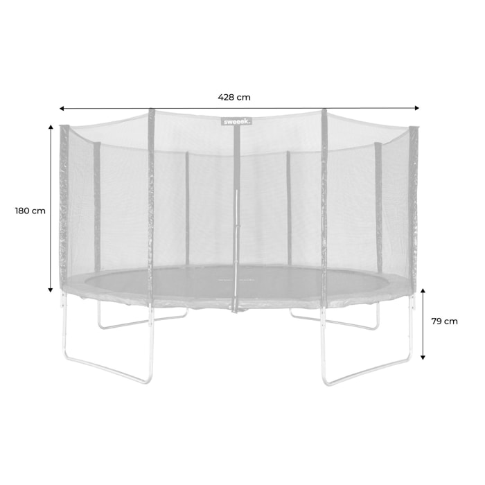 Trampoline rond Ø 430cm gris avec son filet de protection - Vénus - Trampoline de jardin 430cm 4m| Qualité PRO. | Normes EU