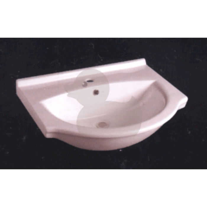 Pro 61x51 cm lavabo suspendu en céramique avec un trou pour mitigeur au milieu, sans siphon ni mitigeur, blanc (HA5660)