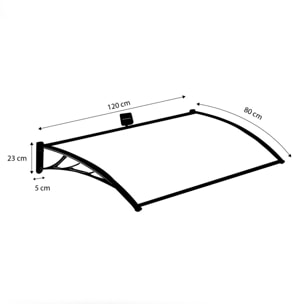 Marquise LED - Panneaux transparents / Potences noires / LEDs blanches