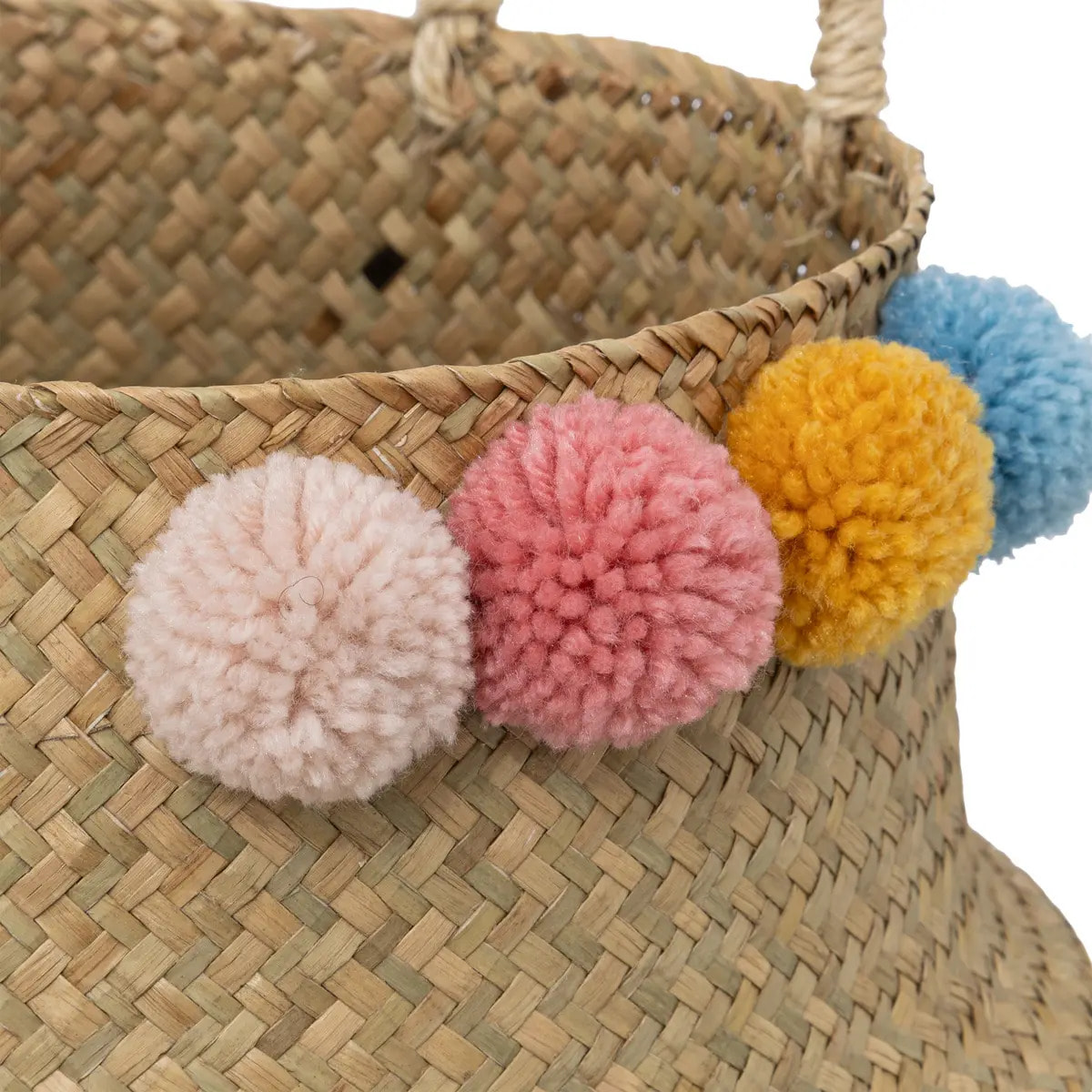 Panier enfant pompons "Bulda" D33cm beige