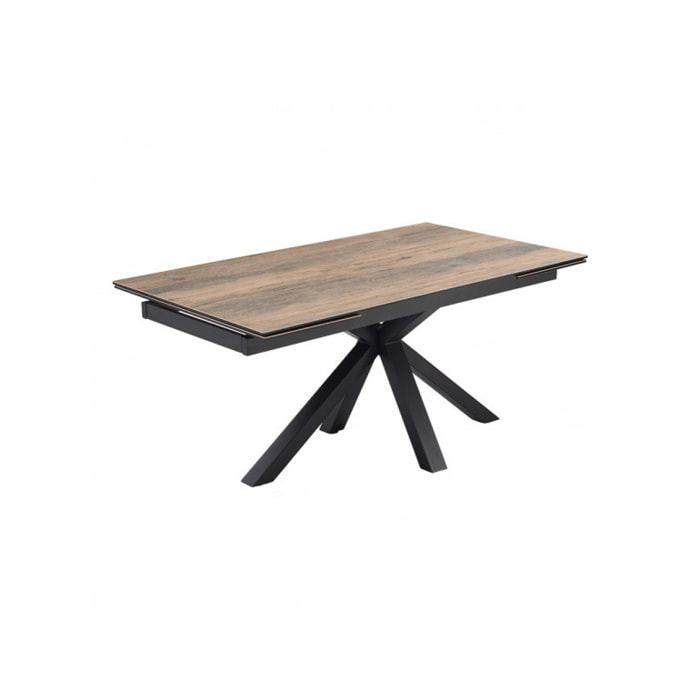 Table extensible en céramique finition bois L160/240cm - 9 piètements - UNIK