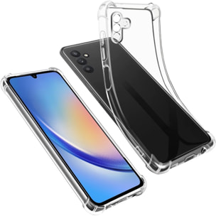 Coque Samsung Galaxy A34 Antichoc coins renforcés Silicone + 2 Vitres en verre trempé Protection écran