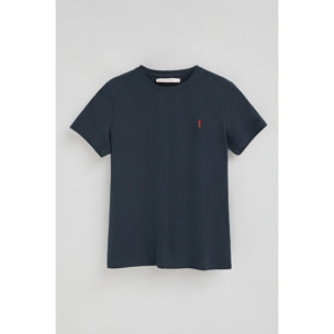 Pack donna con tre magliette in bianco, nero e blu marino a maniche corte con ricamo Rigby Go