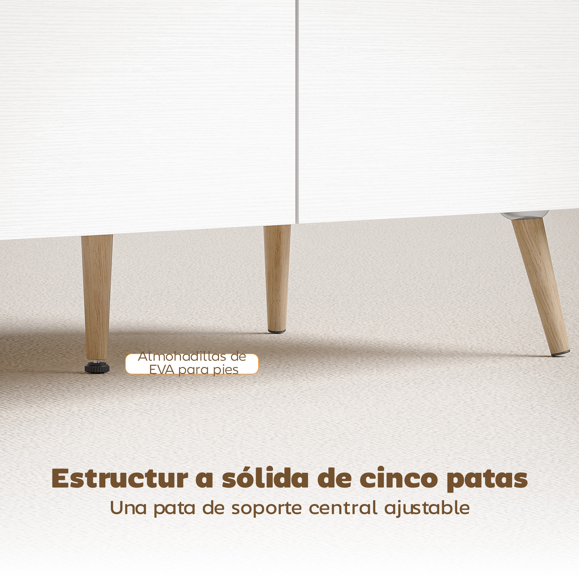 Mesa de Centro, Mesa baja para Salón Moderno con 2 Cajones, Patas de Madera de Pino, para Sala de Estar, Dormitorio, 100x50x46cm, Roble