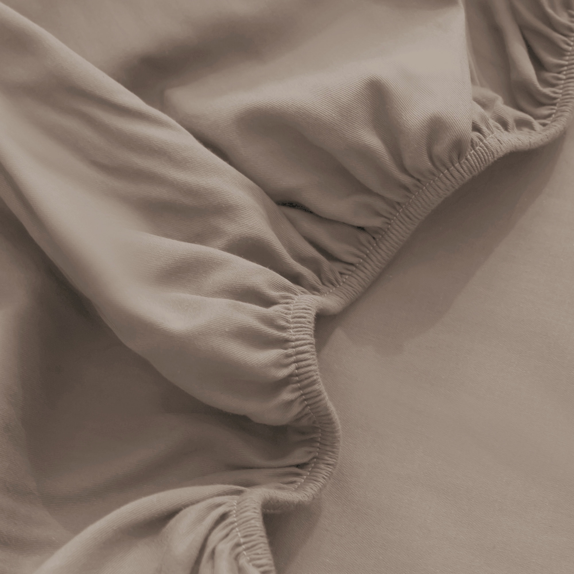 LENZUOLO SOTTO CON ANGOLI PER LETTO MATRIMONIALE IN JERSEY DI COTONE TORTORA