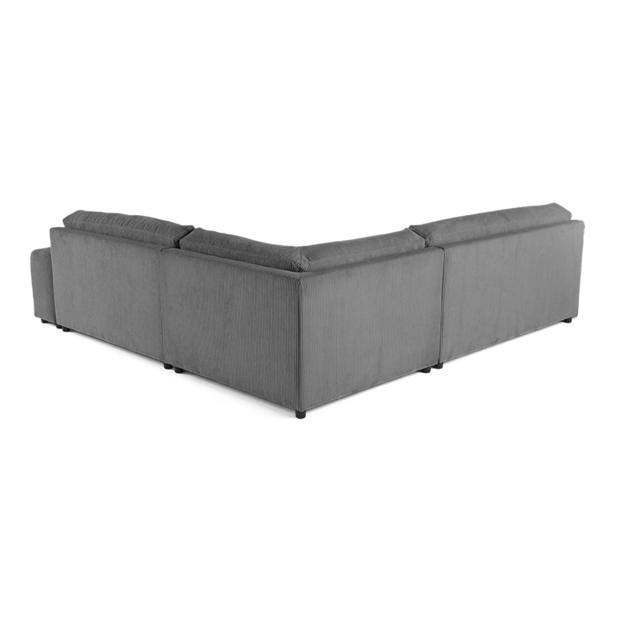 Garance - canapé modulable d'angle gauche - 6 places - en velours côtelé - Gris foncé