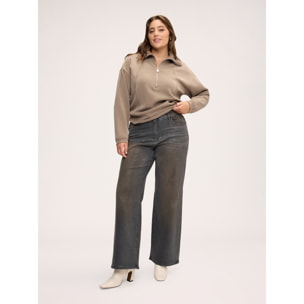 Fiorella Rubino - Jeans rectos con efecto laminado - Gris