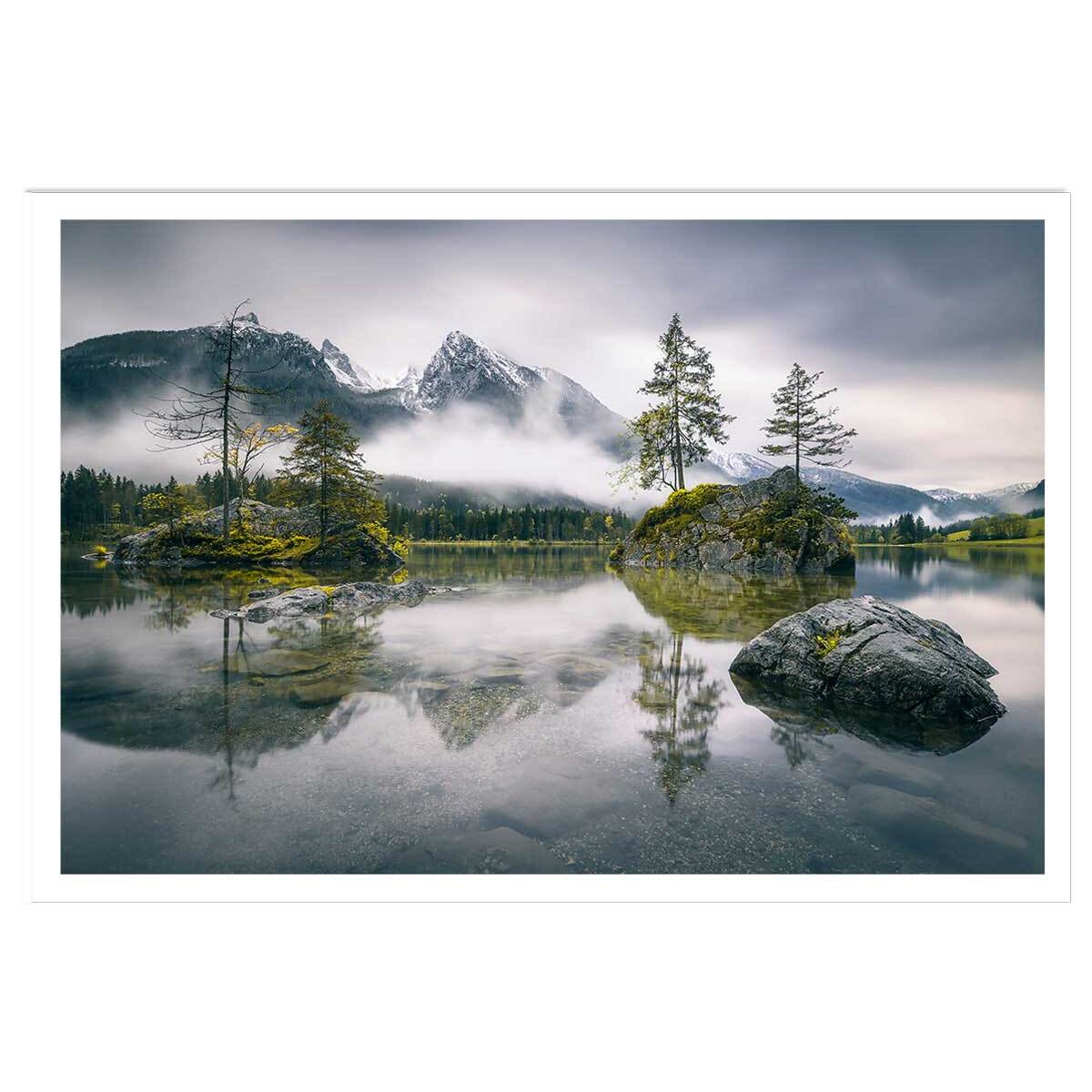 Affiche paysage matin pluvieux en bavière Affiche seule