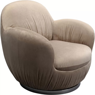 Fauteuil pivotant Nube velours gris Kare Design