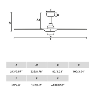 HEYWOOD L Ventilatore bianco/legno chiaro DC